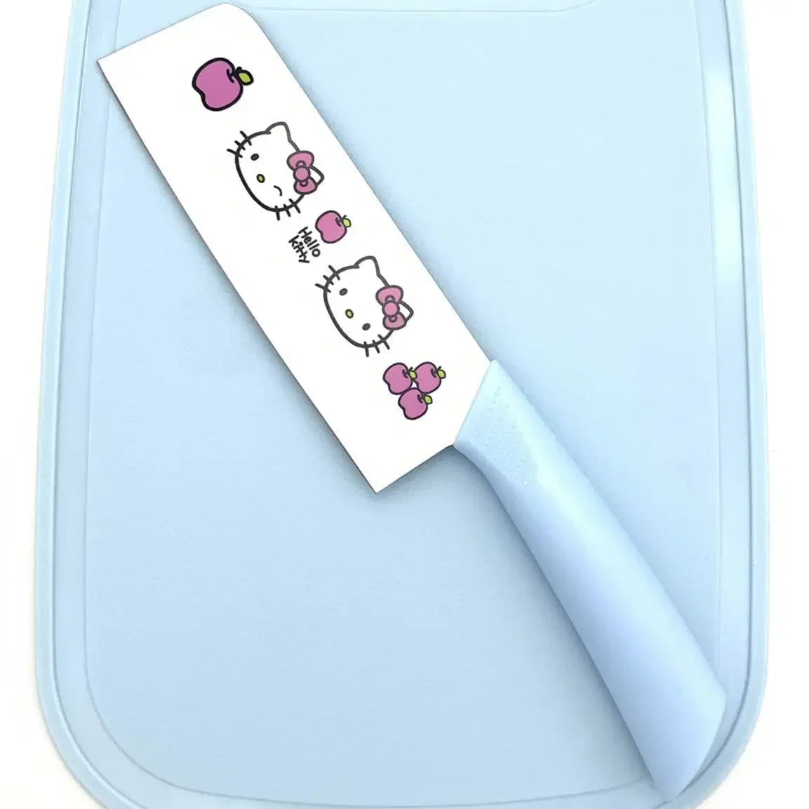 Sanrio  animation peripheral cartoon Kawaii Hello kitty anti-rust kitchen knife cutting board set creative fruit knife wholesale