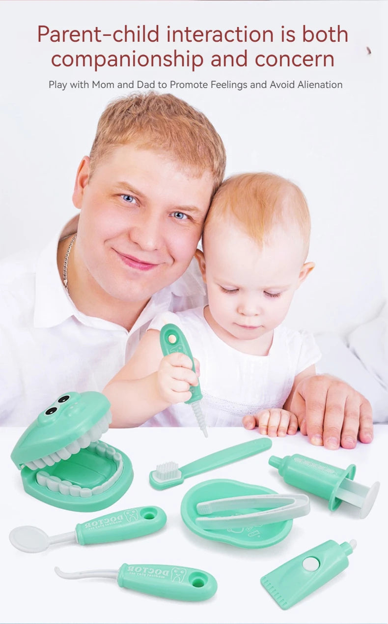 Children Montessori Toys Parent-child Interaction For Girl Boy Dentist Check Teeth Model Doctors Role Play Baby Kid Learning Toy