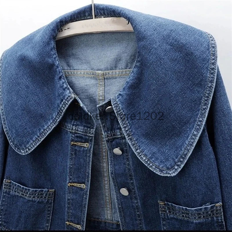 Spring Autumn Women Denim Jacket Long Sleeve Casual Short Denim Coat Famale Jeans Jackets Outerwear Casaco Jaqueta Feminina