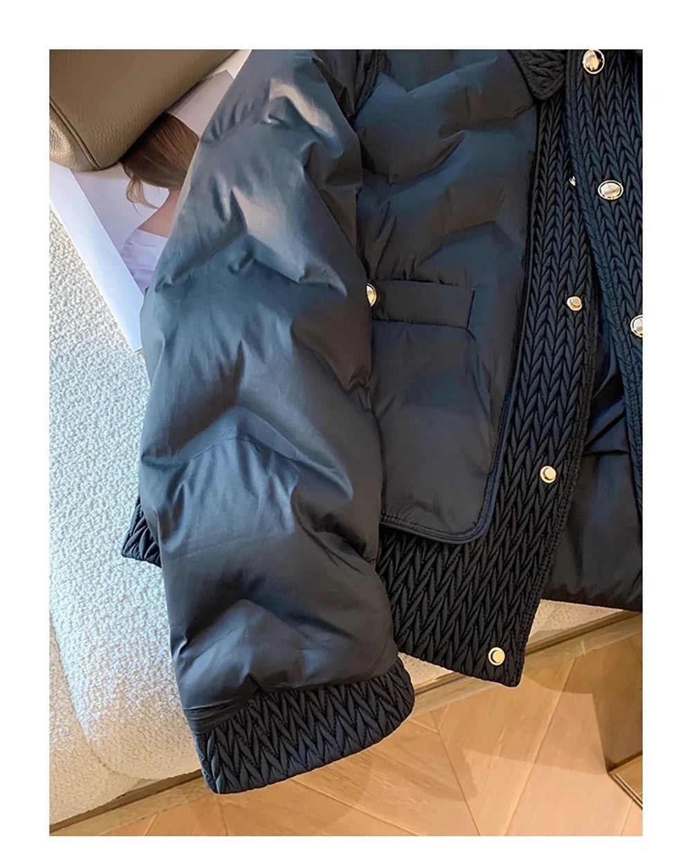 Women Cotton Padded Coats Autumn Winter Lightweight Fashion Turn-down Collar Quilted Jacket Outerwear Female Warm Overcoats