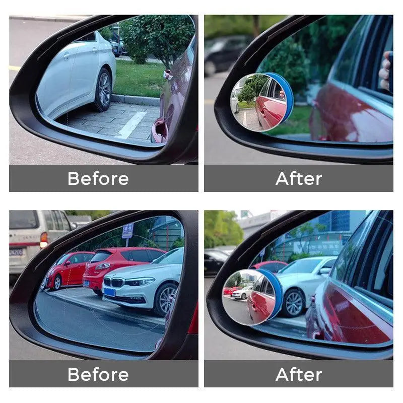 Reflective rearview mirror for cars, small round mirror with 360 degree adjustable wide-angle view, blind spot auxiliary rearvie