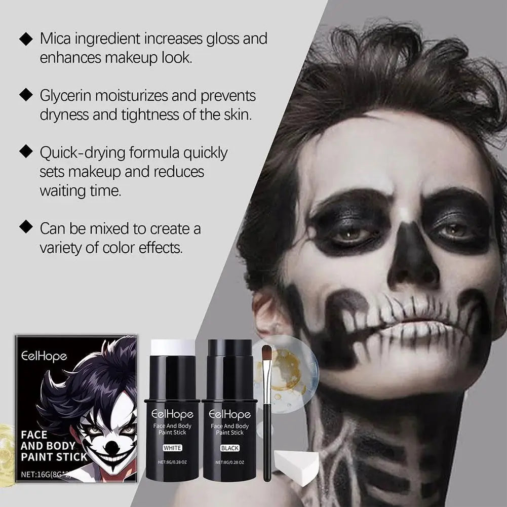 Halloween Party Quick-Dry Face Paint - Face Paint Foundation for Makeup, Clown Looks & Colorful Body Art