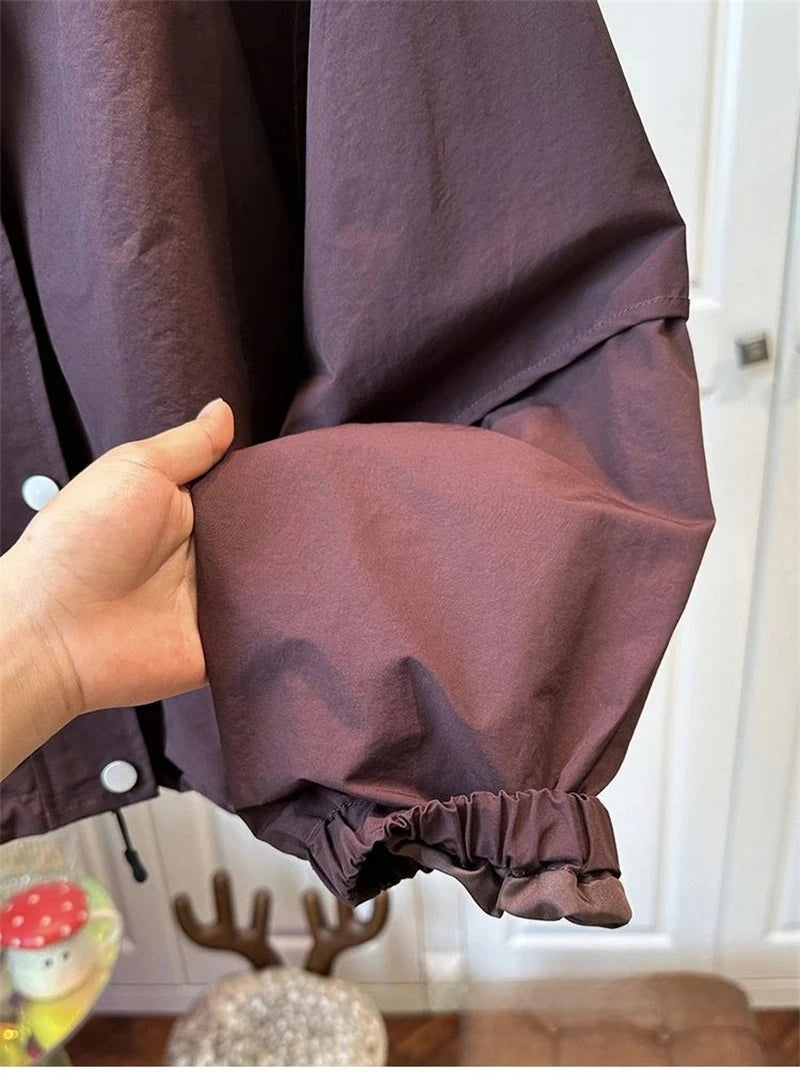 Women's Short Jacket 2025 Spring Autumn Stand-up Collar Korean Version Lady Outerwear Fashion Elegant Ladies Windbreaker Coat