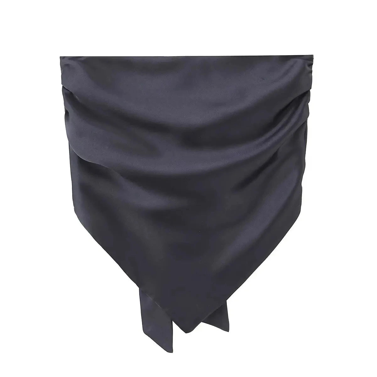 HH Elegant Solid Silk Texture Suit For Women Backless Lace Up Tube Top+High Waist Wide Leg Pants Women's Summer Fashion Set