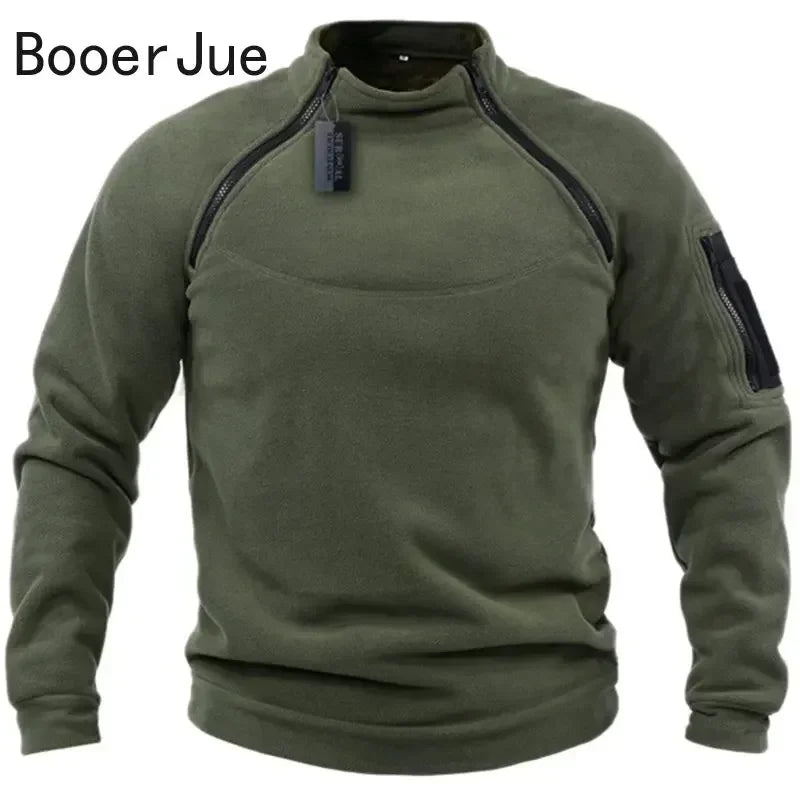 US Men's Tactical Outdoor Jacket Hunting Clothes Warm Zippers Fleece Pullover Man Windproof Spring Winter Coat Thermal Underwear