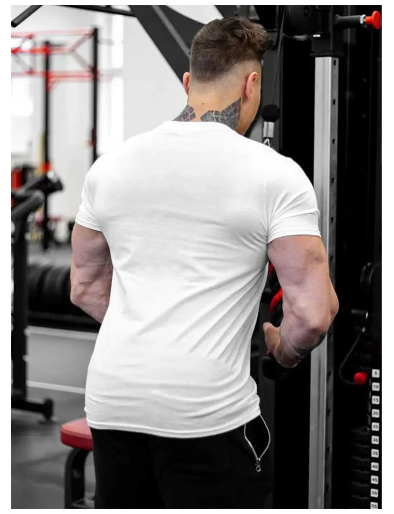 Tshirt for Men Bodybuilding  Graphic T Shirts Workout Fitness Men Clothing Short Sleeve Shirt Street Wear