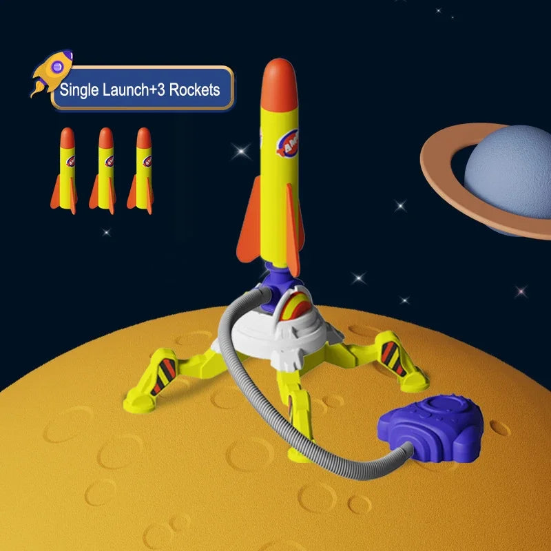 Kid Air Rocket Foot Pump Launcher Toys Sport Game Jump Stomp Outdoor Child Play Set Toy Pressed Rocket Launchers Pedal Games Toy