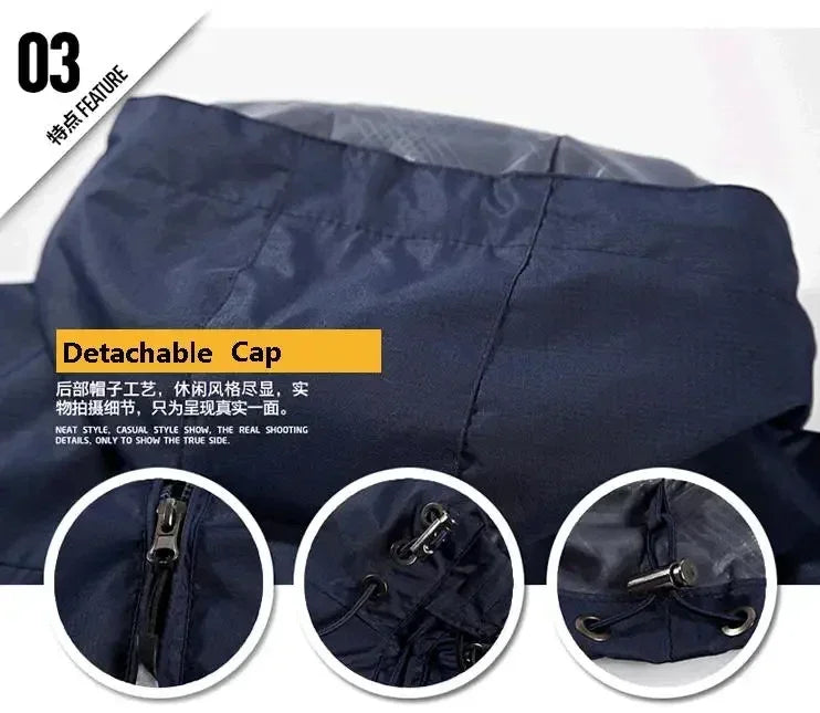 2025 Men's waterproof jacket, men's heat hunter, camouflage bomber jacket with hood, high-quality men's jacket