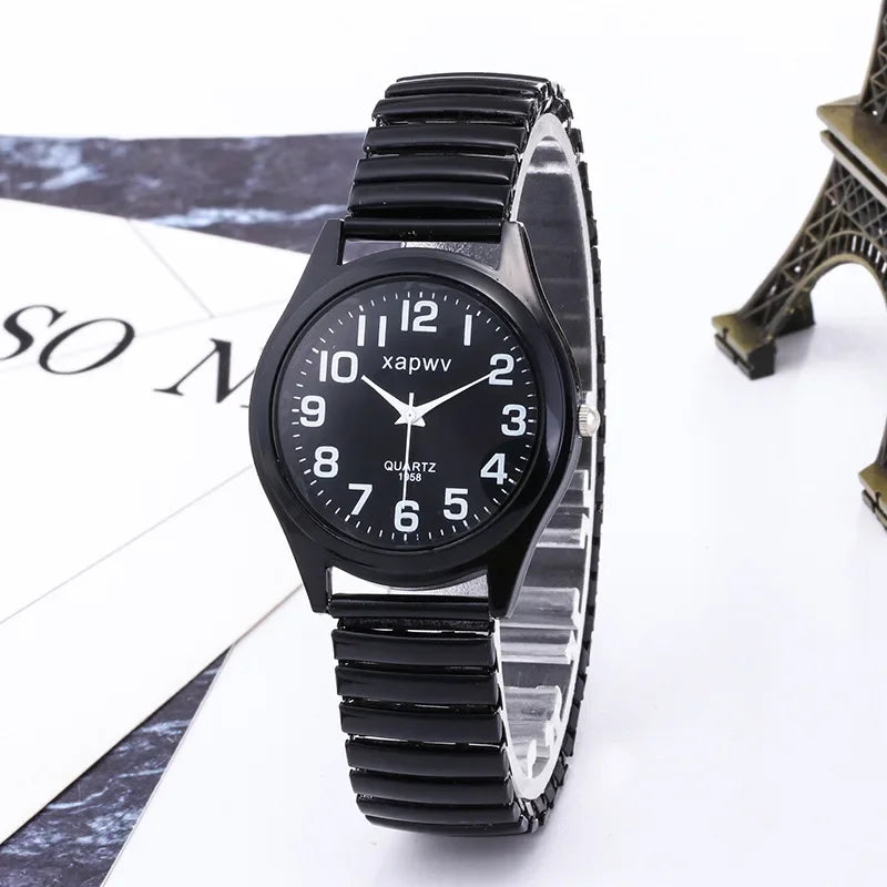 Fashion Watches for Women Stainless Steel Elastic Band Watch Black White Gold Pink Retro Ladies Bracelet Watch Reloj Mujer