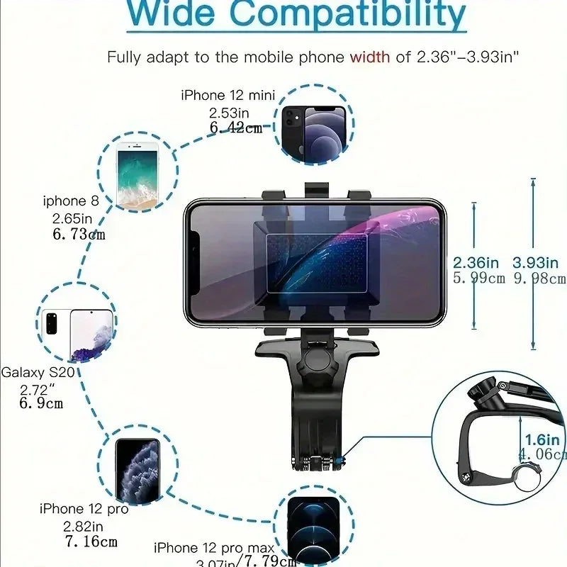 Car Phone Holder Easy Clip Mount Stand Panel Dashboard GPS Navigation Multi-functional Bracket Holder