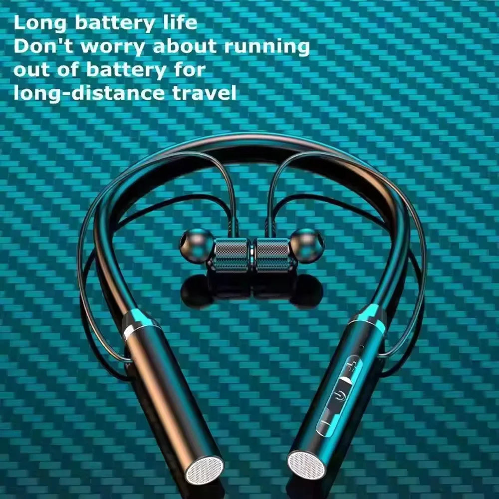 Wireless Bluetooth Earphones Neckband Headphones Gaming Stereo Sports Headset Halter Waterproof Magnetic Earbud with LED Display