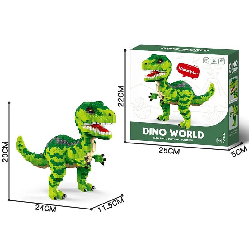Kid Dinosaur Micro Particles Building Blocks Toys Jurassic Large Size Tyrannosaurus Rex Assembly Blocks Puzzles Disassembly Toys