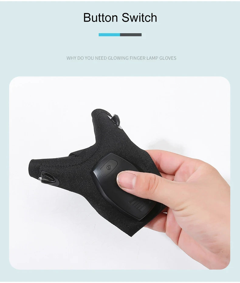 Rechargeable Led Flashlight Glove Gift for Dad Boyfriend Husband Lights Car Guy Cool Gadgets Tools for Fishing Camping Repair