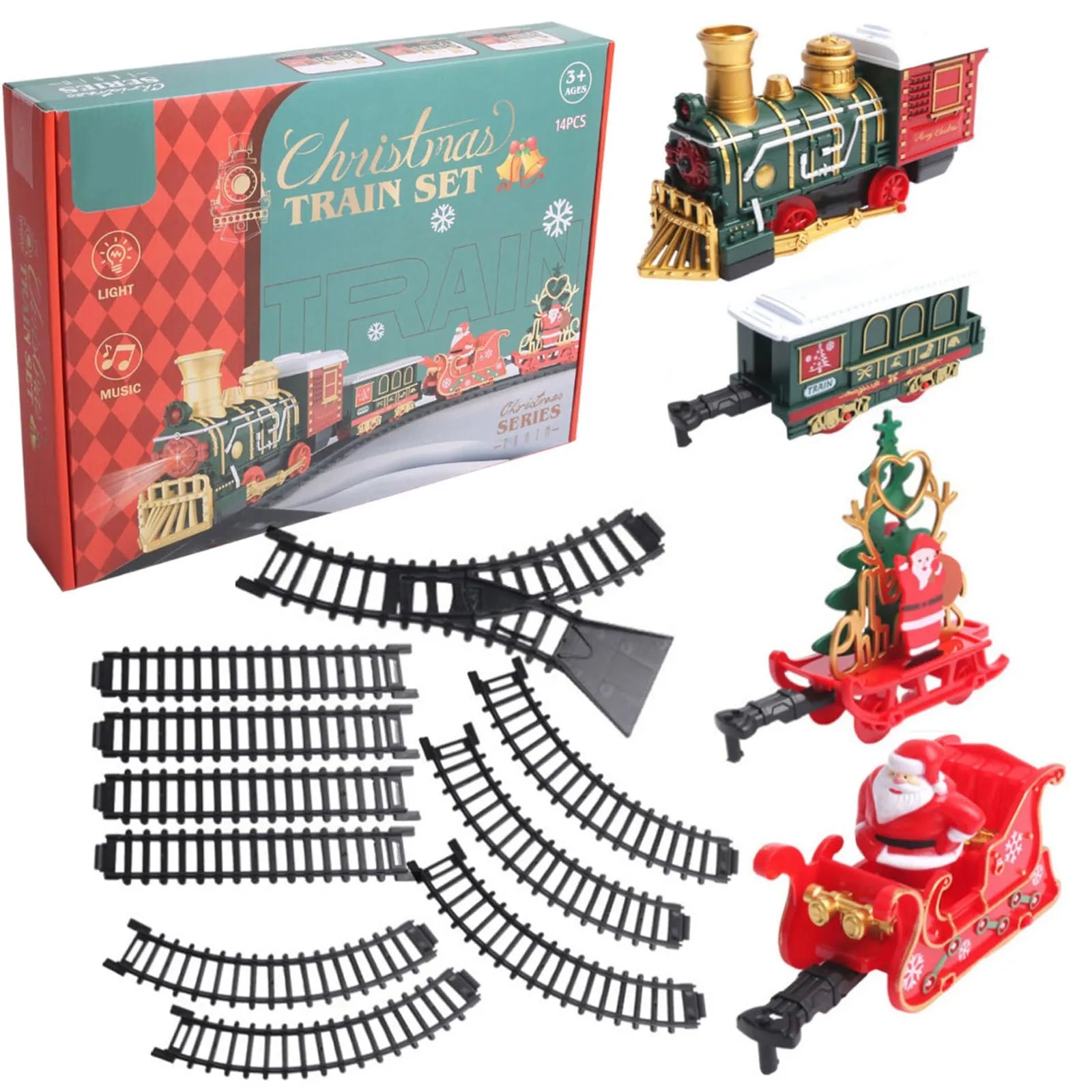 Christmas Train Toys Christmas Realistic Electric Train Set Toys Safe For Kids Gift And Party Home Xmas Tree Decoration
