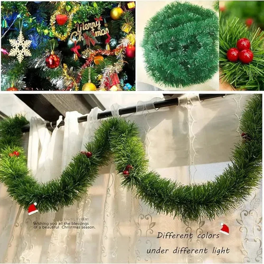 Christmas decorations Green Cane Ribbons Garland DIY Xmas Tree Ornaments Green Cane Ribbon Wreath Hanging Pendent Home Decor2024