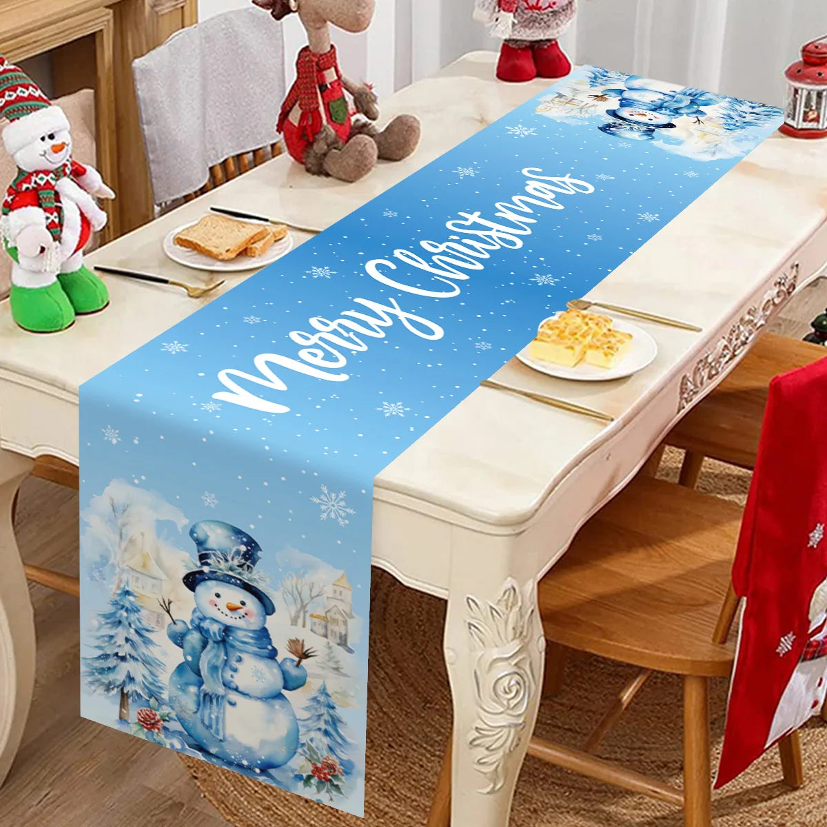 Christmas Table Runner Merry Christmas Decoration for Home Xmas Party Decor 2025 Navidad Notal Noel Ornament Happy New Year 2026