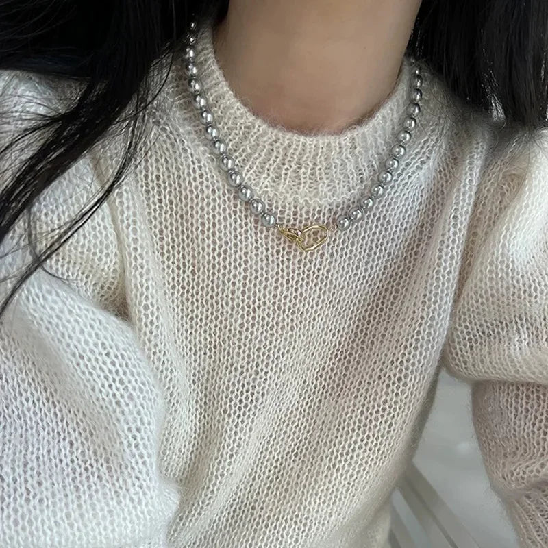 Modern Jewelry Elegant Temperament One Layer Bead Necklace For Women Female Gift Simply Design Accessories 2025 Trend New