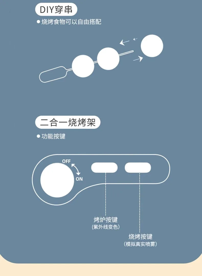 Kids Simulated Barbecue Set with Spray Light and Sound Pretend Play Kitchen Cooking Toy BBQ Educational Toys for Kids Xmas Gifts