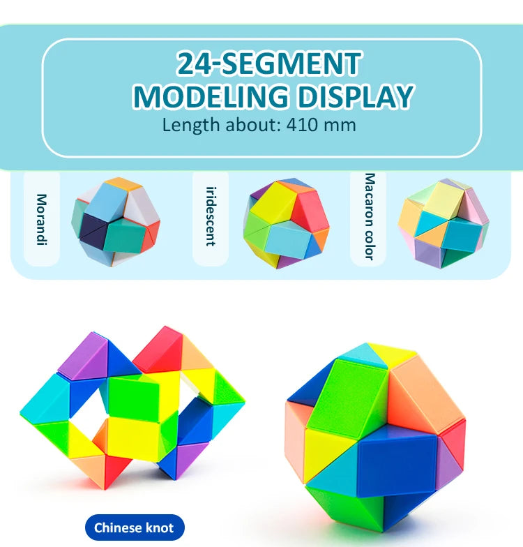 3D Puzzle Fidget Toys Transformable Cube Kid Education Toys Cubo Magico 24-72 Segments Magic Rule Snake Speed Cubes Toys for Kid