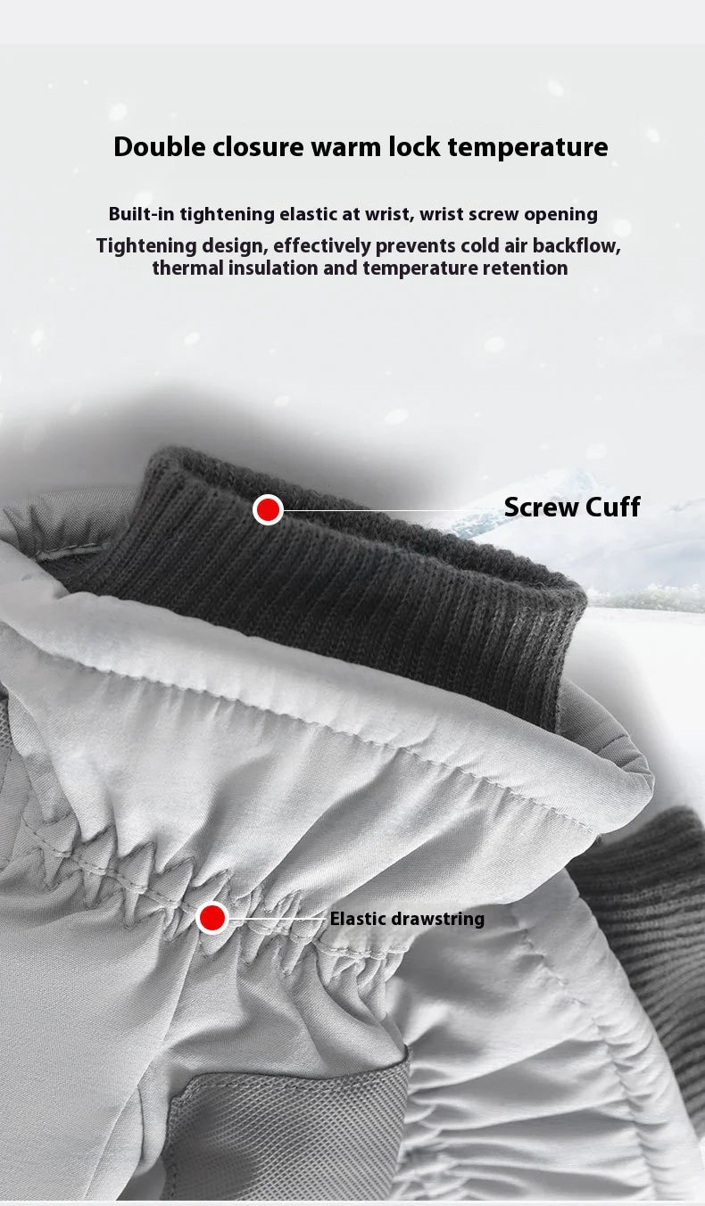 Winter Cycling Gloves Non Slip Touch Ski Gloves Snowboard Accessories Waterproof Pocket Warm Men's and Women's Gloves