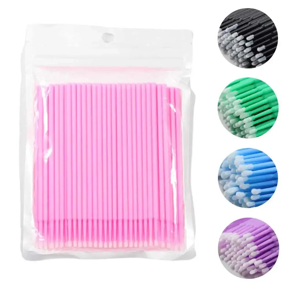 Crystal Disposable Eyelash Brushes Swab Microbrushes Eyelash Extension Tools Individual Eyelashes Removing Tools Applicators