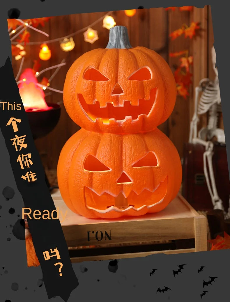 Halloween Pumpkin Lantern  Haunted House Decoration - Pumpkin Themed Luminous Decoration Props, Festive Party Atmosphere Lights