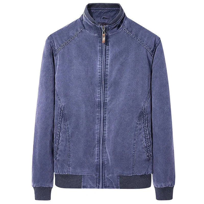 Men Denim Jacket Retro Fashion Cotton Slim Fit Vertical Collar Motorcycle Jackets Autumn 2025 Man Jeans Coats Plus Size Clothes