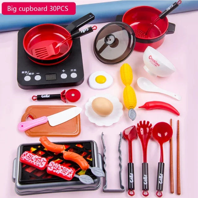 Kitchen Toys Set For Kids Girl Cooking Baby Cutting Fruit Cooking Kitchen Utensils Children's Simulation Education Pretend Play
