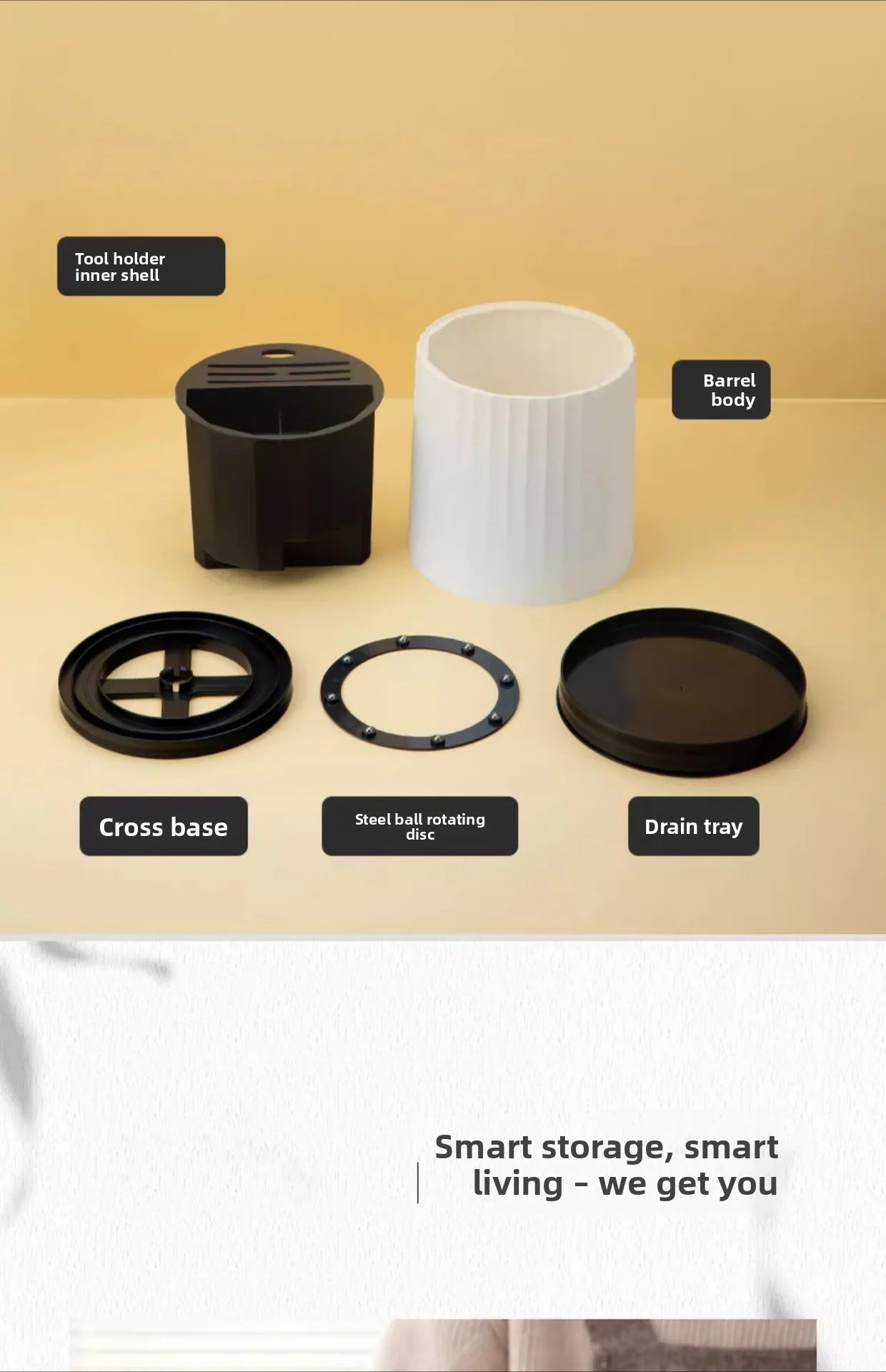 Kitchen Rotating Knife Frame Storage Rack Multi Functional Household Chopsticks Knives and Tableware Placement Rack