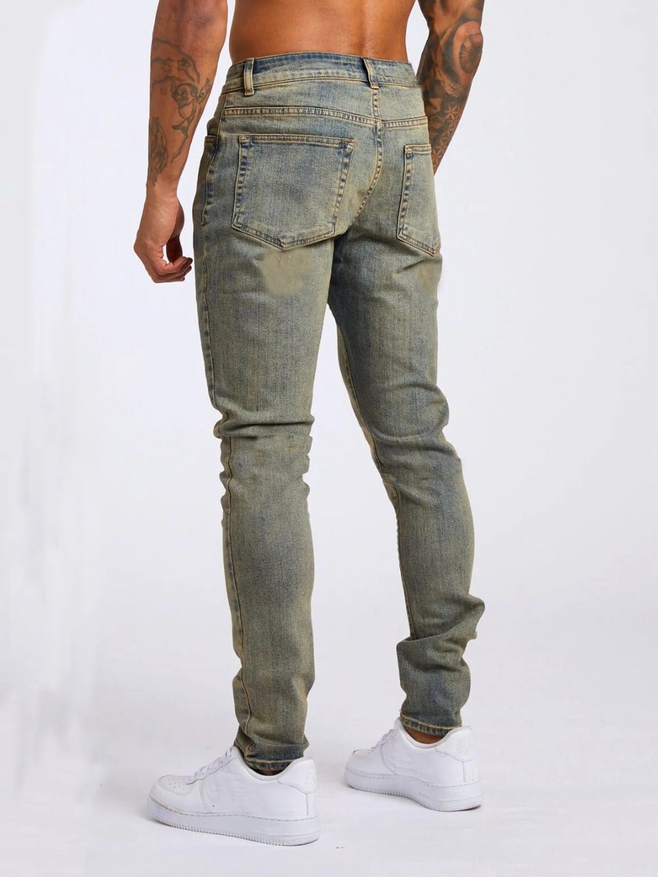 2025 New style denim men's pants, Instagram trend, black slim-fit high-waisted denim jeans for men
