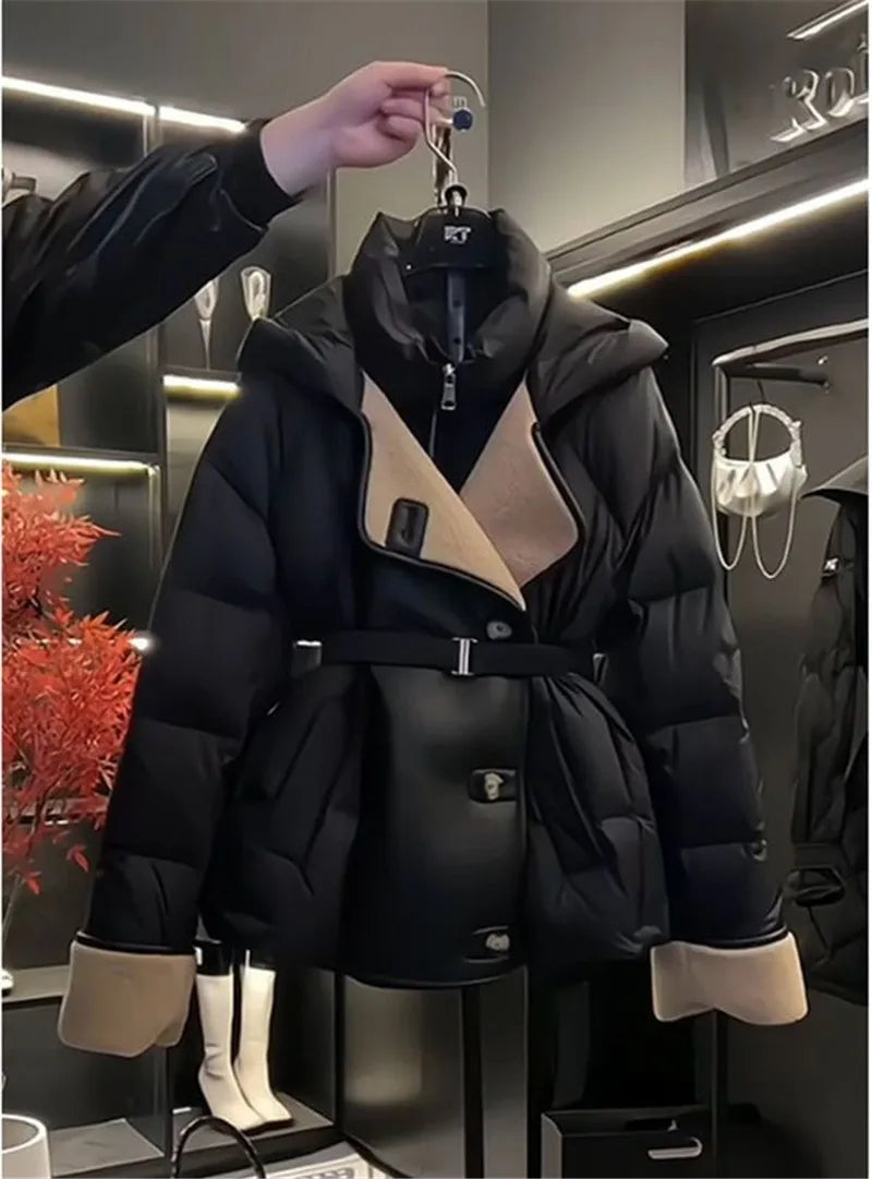 2025 Winter Women's Clothing Design Feels Slim Waist Coat Cotton-Padded Female New Fashion Joker Jacket Warm Cold Overwear