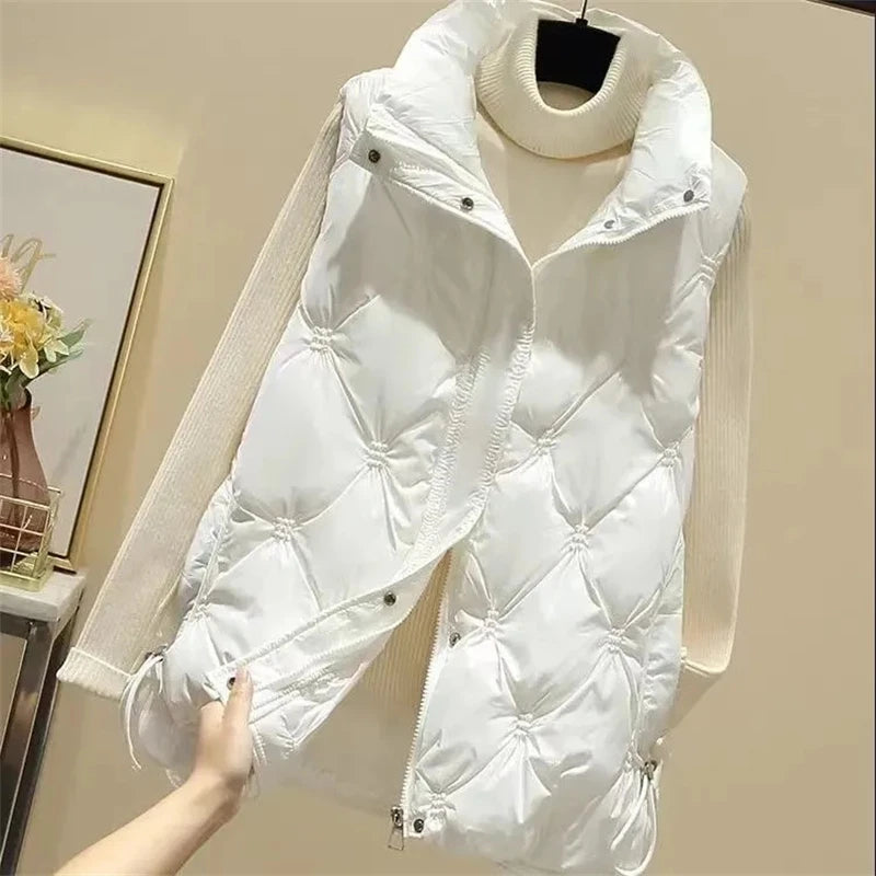 Winter Sleeveless Jacket Female Down Vest 2024 New Duck Down Puffer Waistcoat Ultra Light Winderproof Outwear Women Gilet