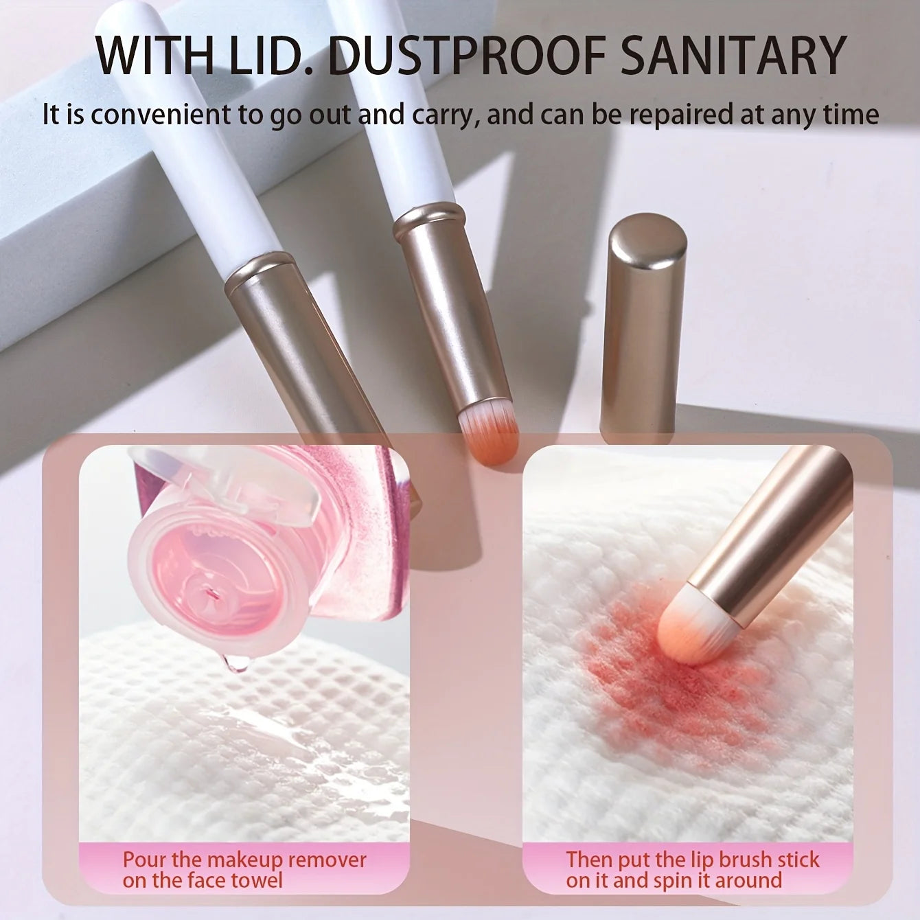 1 Lip Brush, Concealer Brush, Lip Gloss Brush, Concealer Brush With Cover, Makeup Tool Soft Brush Head To Make Lip Makeup.