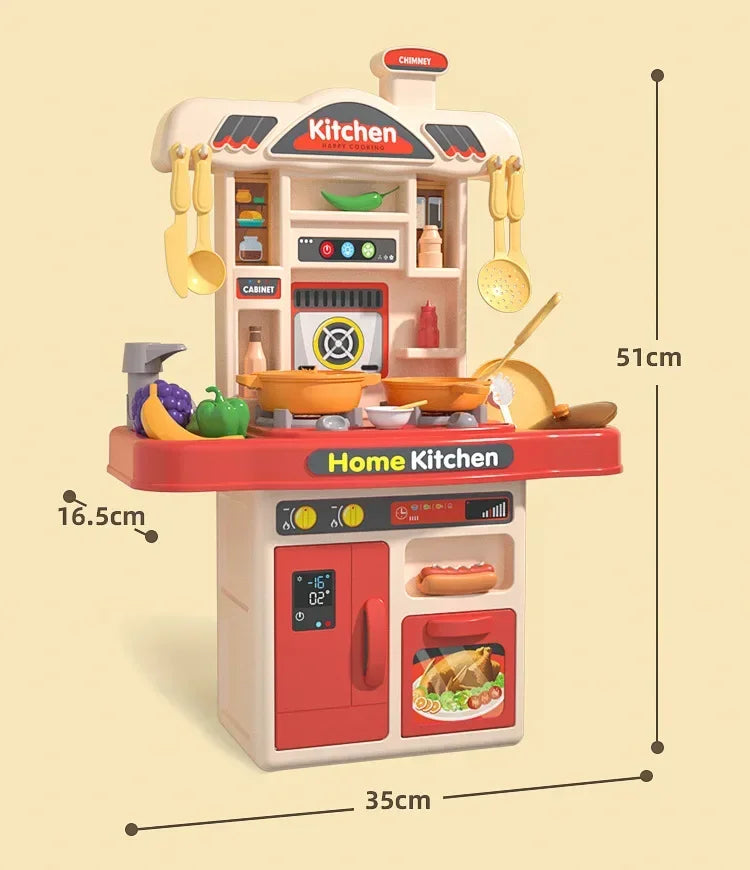 Children Play House Toy Simulation Kitchen Table With Sound Kids Role Play Kitchen Utensils For Girl Cooking Educational Toy Set
