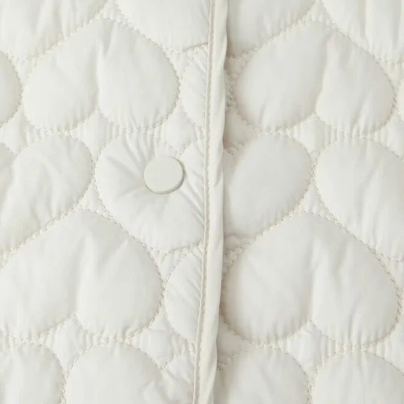 Cotton-Padded Jacket for Women, O-Neck Tops, Thickened Loose Coat, Warm Winter Outwear, Fashion Jacket