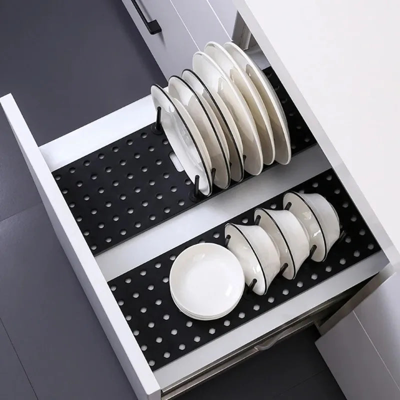 Kitchen Organizer Sink Dish Drying Rack Sink Drain Shelf Bowl Plates Shelf Storage Drawer Desktop Adjustable Holder Accessories