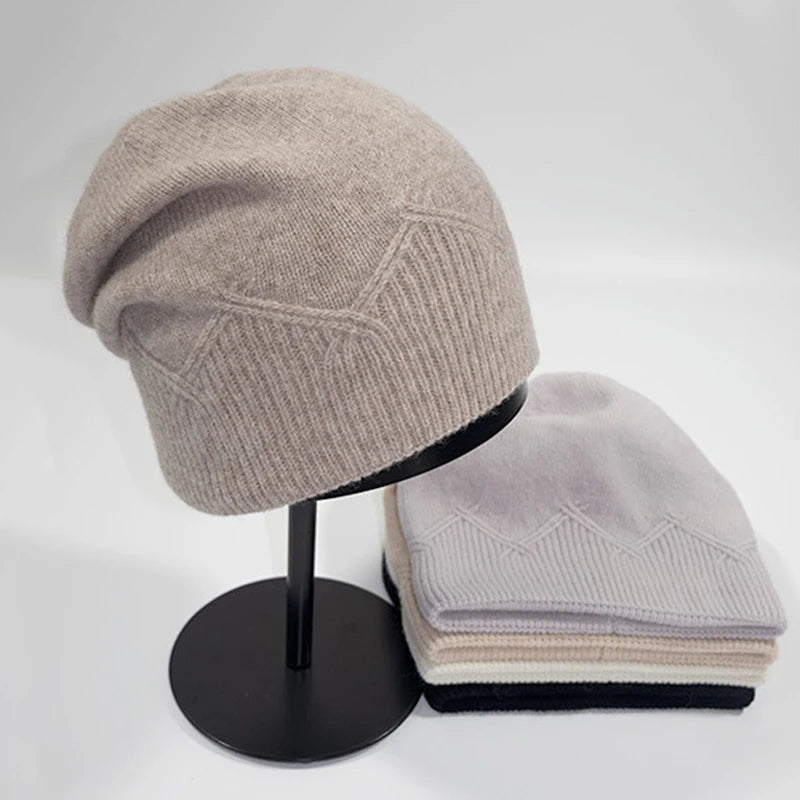 Winter Hat Women Wool Knit Beanie Slouchy Warm Soft Accessory For Autumn Cold Weather Skiing Sports Outdoor Holiday