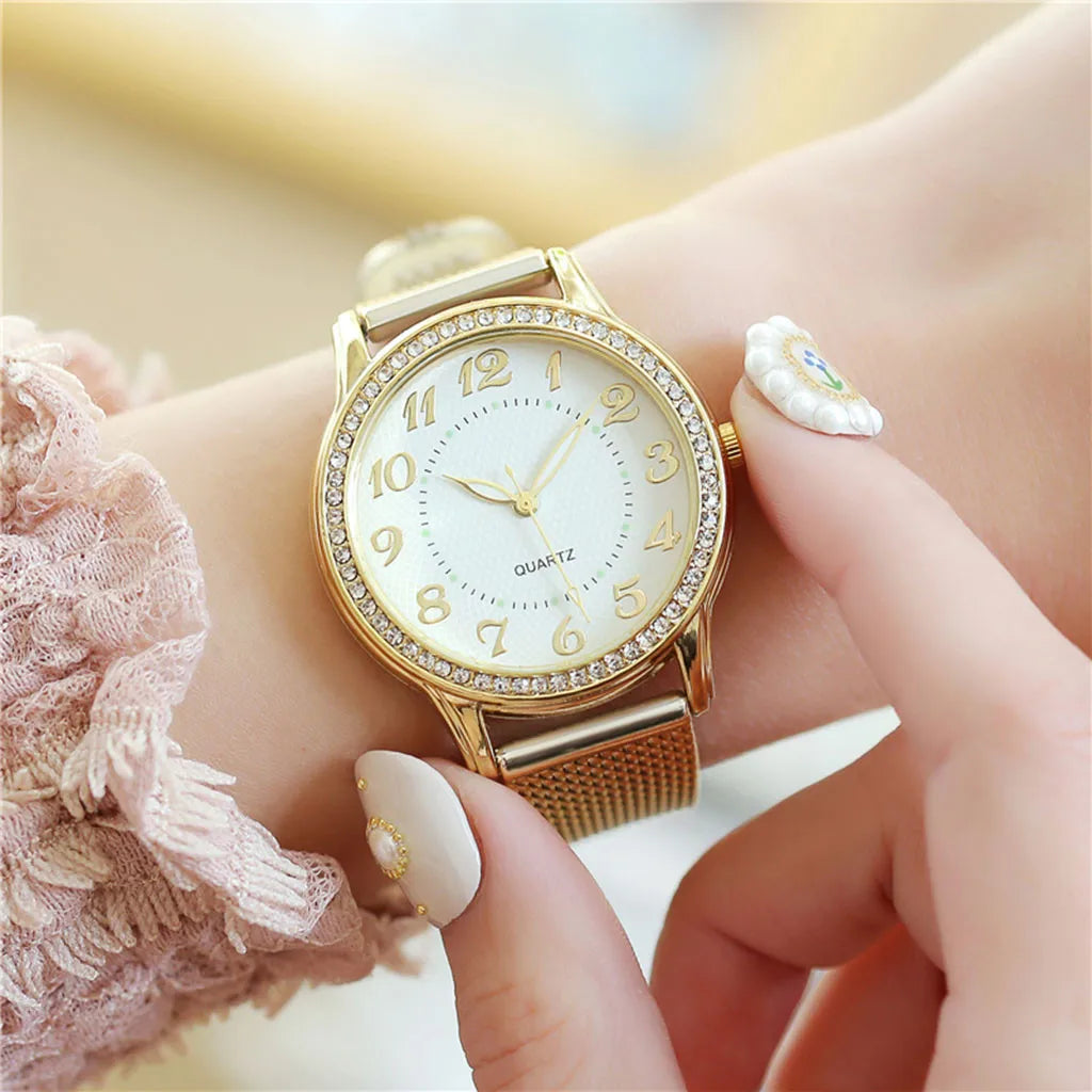 Women Watches Top Brand Luxury Gold Bracelet Watch Rhinestone Ladies Watch Clock Reloj Mujer Montre Femme Relogio Feminino
