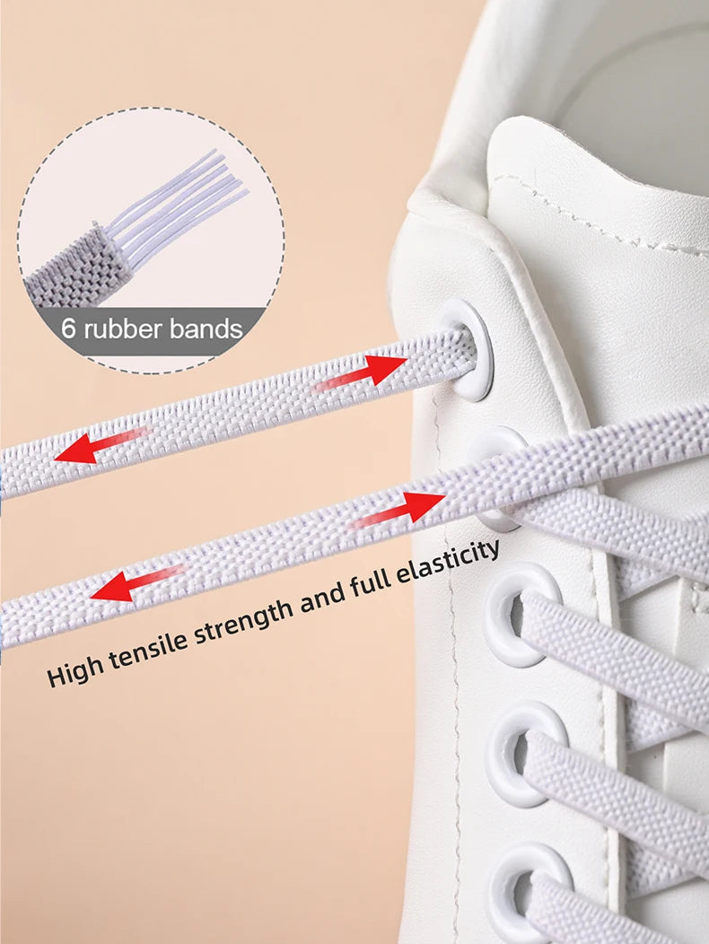 No Tie Shoelaces Elastic Outdoor Leisure Sneakers Quick Safety Flat Shoelace Kids And Adult Unisex Lazy laces