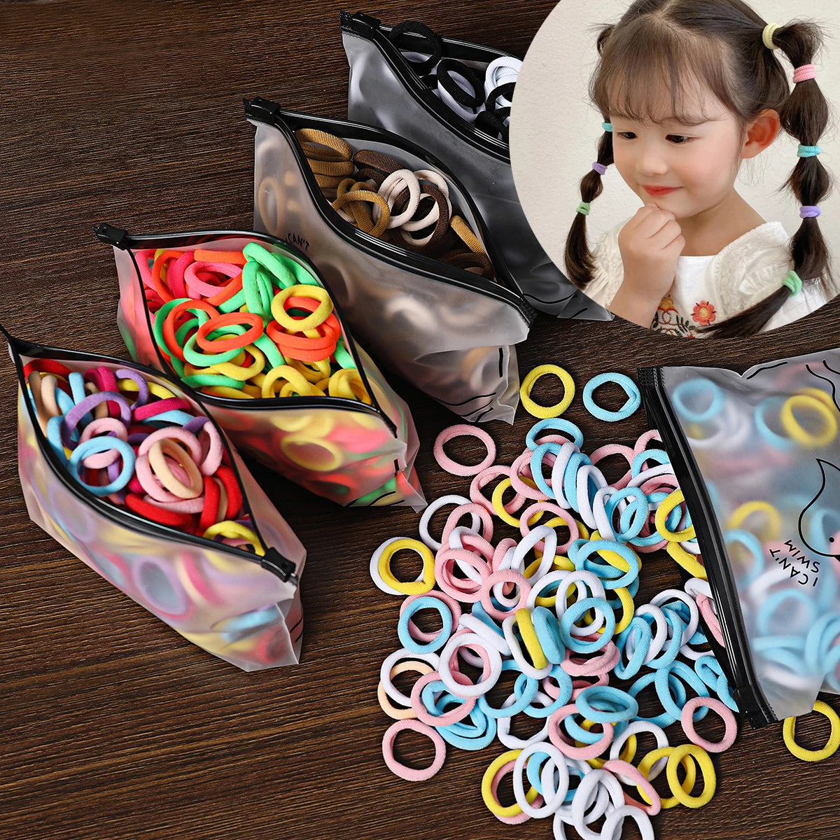 50/100Pcs Hair Bands for Children Colorful Nylon Scrunchie Hair Ties Rubber Band Kids Elastic Hair Leagues Girl Hair Accessories