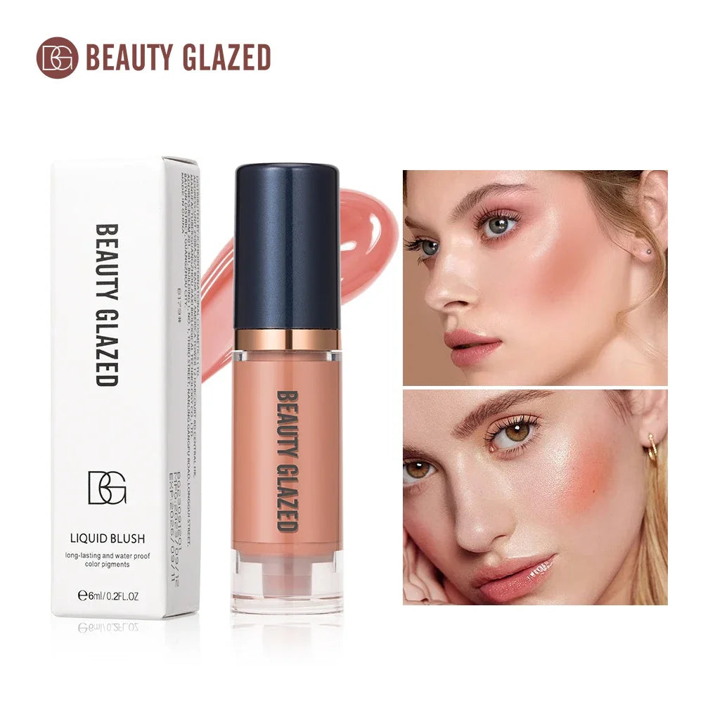 BEAUTY GLAZED Liquid Blush Long Lasting Waterproof Sweatproof Lightweight Non-Fade Natural Cheek Blusher On Face Make Up