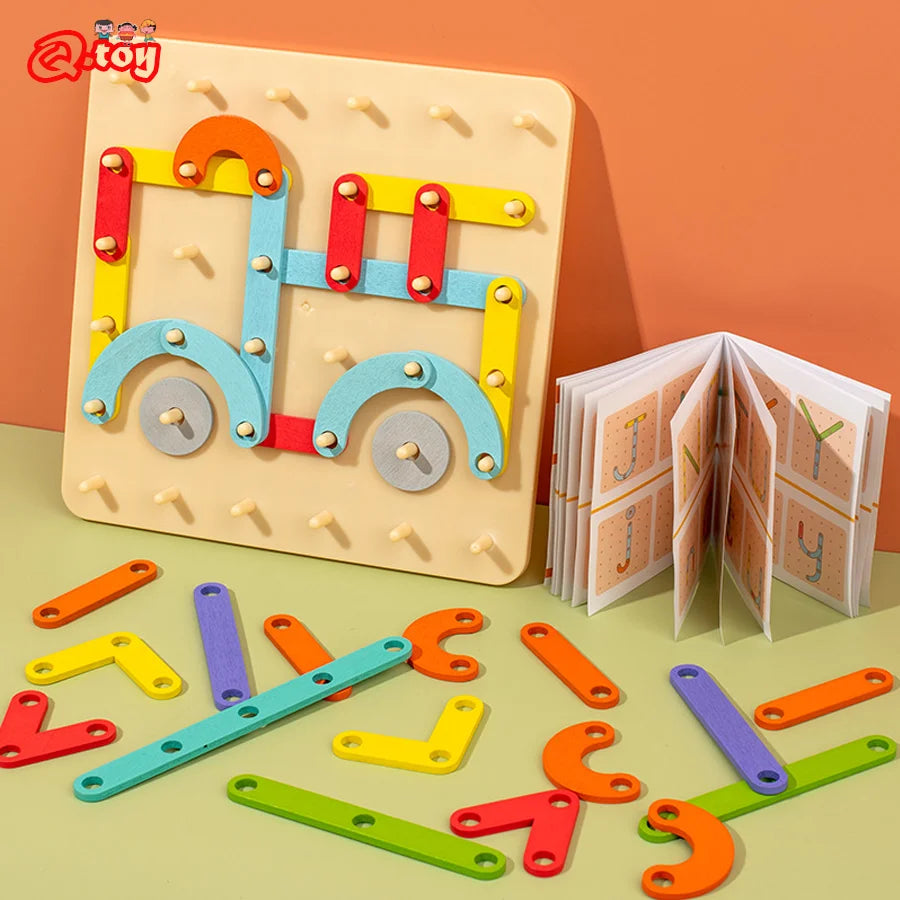 Kid Educational Toys Wooden Peg Puzzle Board for Children Geometric Shape Cognition Brain Games Imagination Development Toys