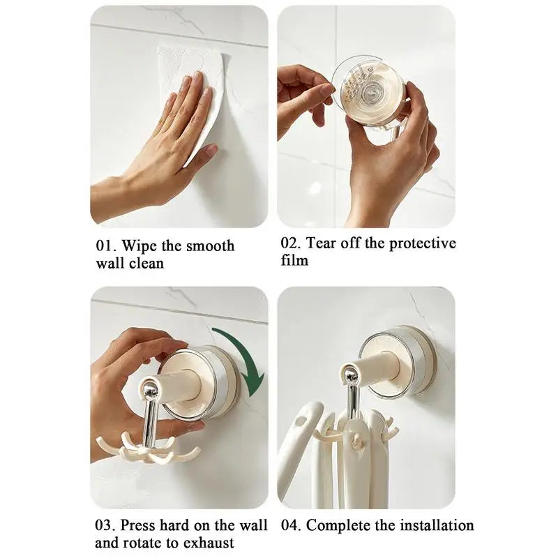 Kitchen Hook  360 Degrees Rotated  360 Degrees Rotated Rotatable Rack Multi-Purpose Hooks For Organizer Storage Spoon Hanger