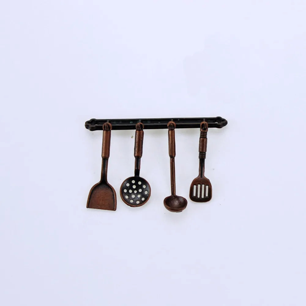 Kettle 1:12 Mini Kitchen Utensils Sets Cookware Alloy Doll Kitchen Set Mini 1:12 Scale Mini Kitchen Cooking Kit Mini Play House