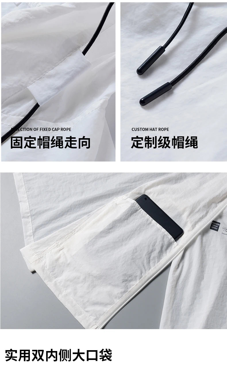 2025 Summer Hooded Jacket Men Women Sun Protection Clothing Fishing Hunting Clothes Quick Dry Skin Windbreaker