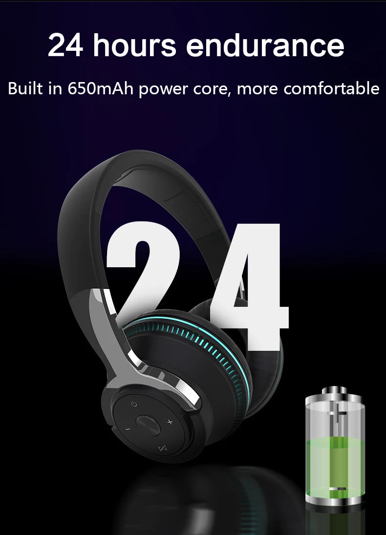 Bluetooth Headphone Wireless Earphone H2 Max Headsets Foldable Shock Bass Stereo Earbuds Support TF FM For Xiaomi iPhone Airpids