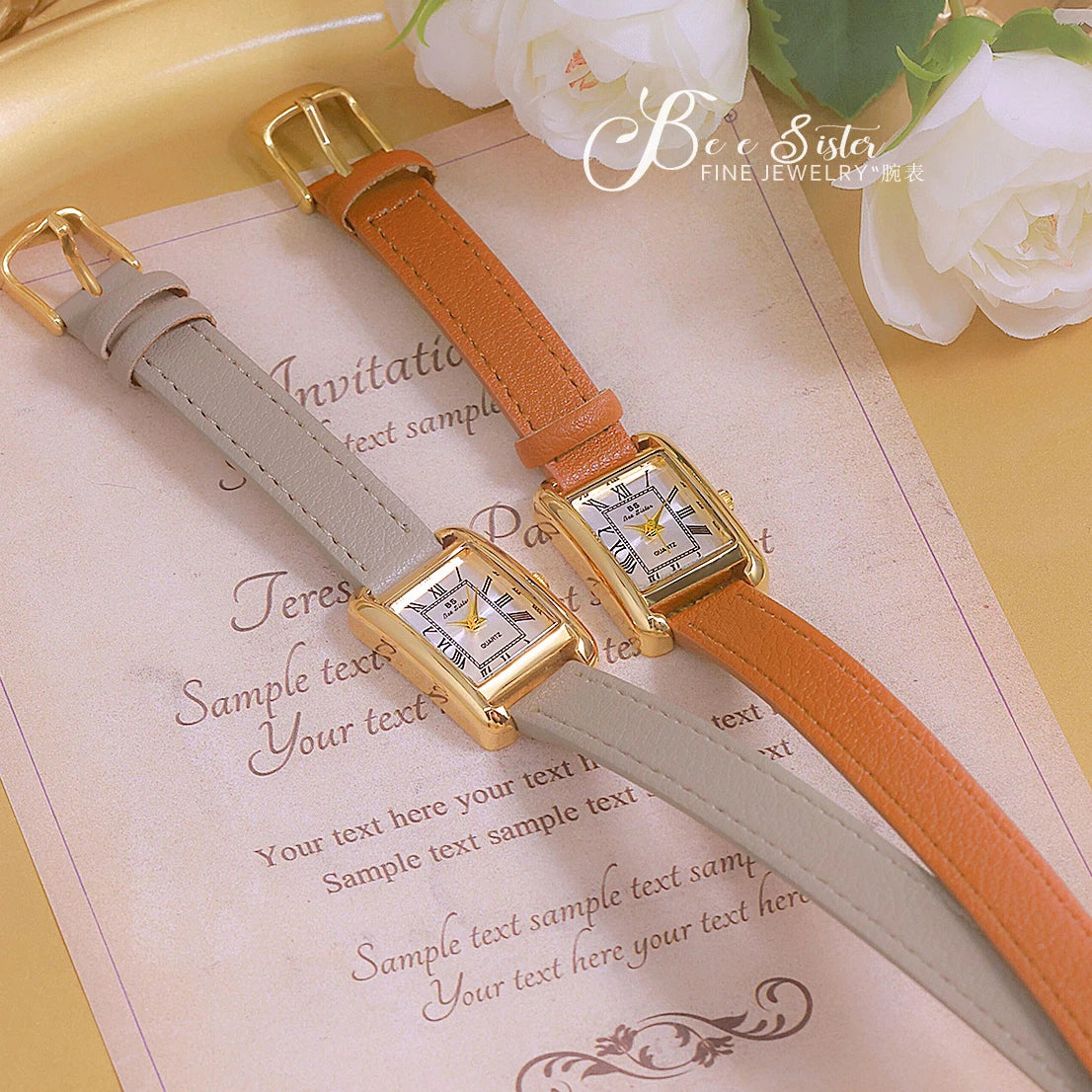 Women Watches 2025 Casual Vintage Leather Watch For Women Fashion Quartz Wristwatches Rose Gold Square Clock Gift For Girlfriend