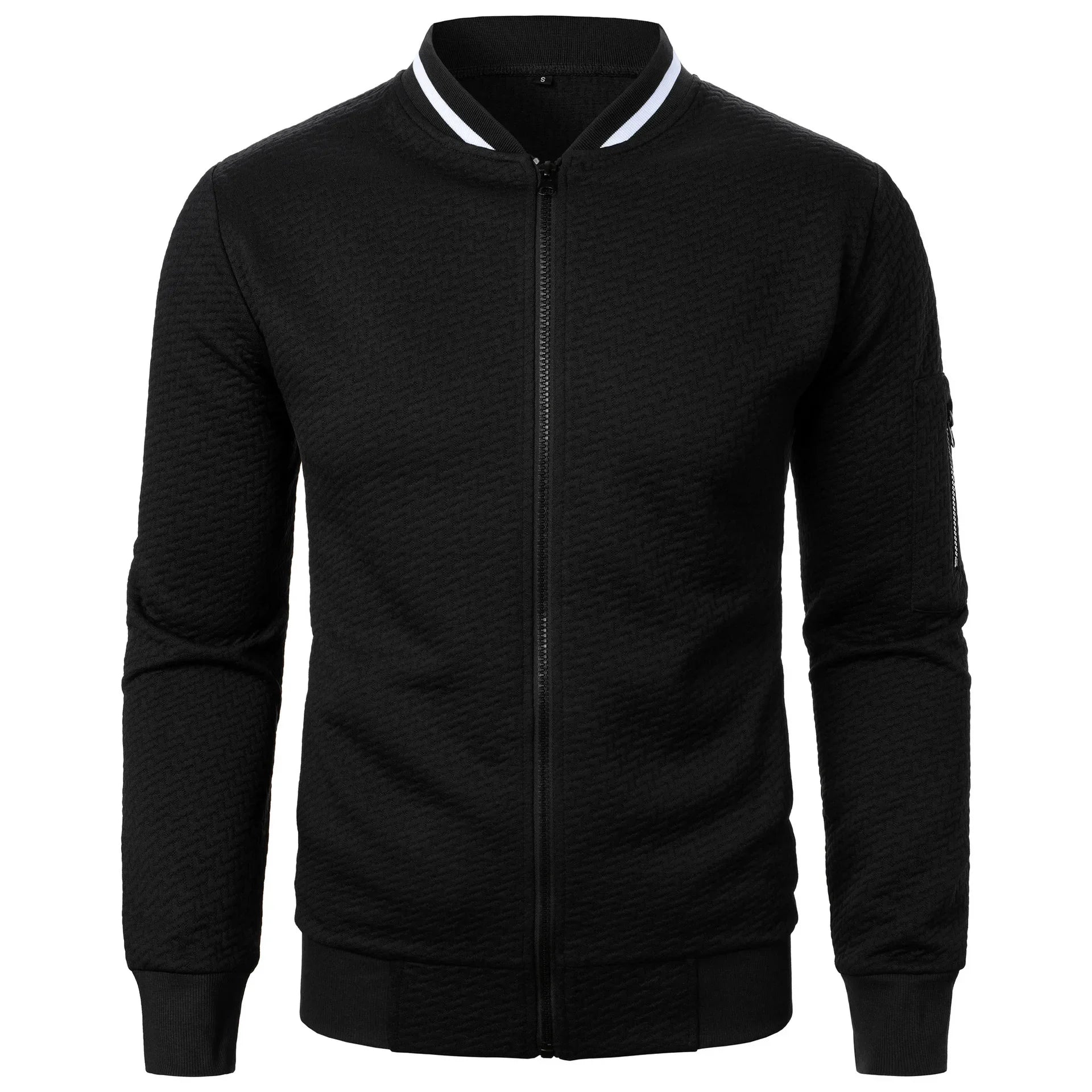 Men's Baseball Jacket Streetwear Autumn New Fashion Solid Color Casual Jackets for Men Jacquard Fabric Men's Coat