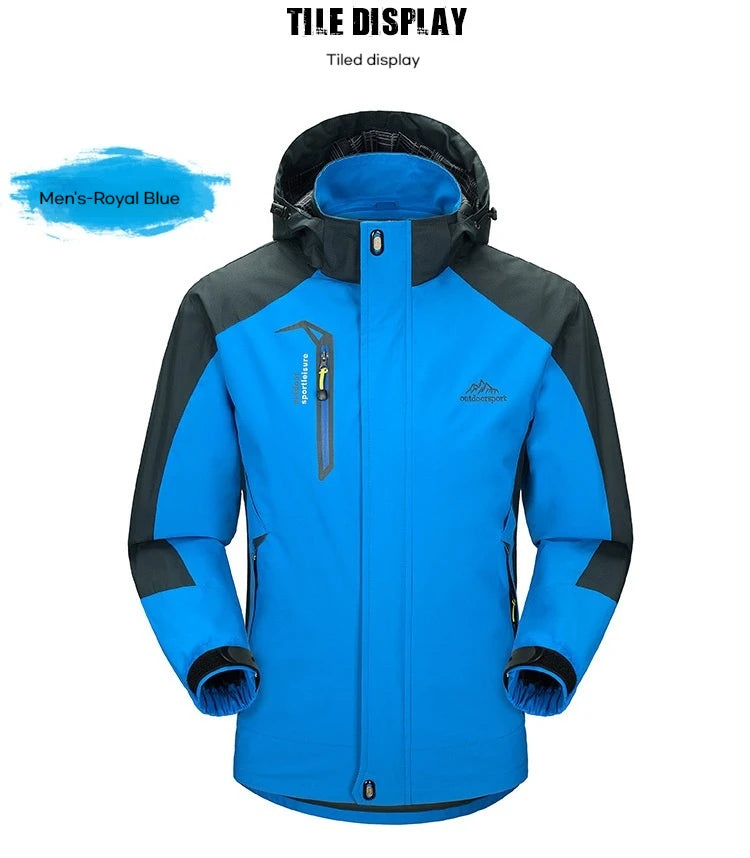 Camping Hiking Jacket Men Autumn Outdoor Sports Coats Climbing Trekking Windbreaker Travel Waterproof Jackets Black