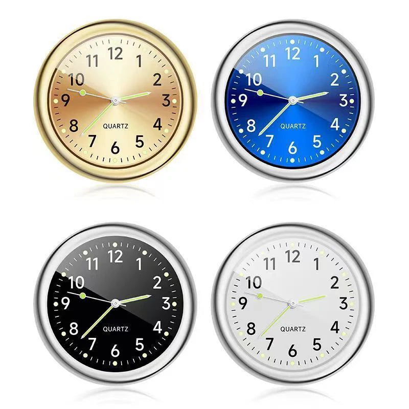 Automobile Clock Dashboard Car Clock Interior Decor Portable Mini Clock Decoration Luminous Analog Watch Ornaments For Cars